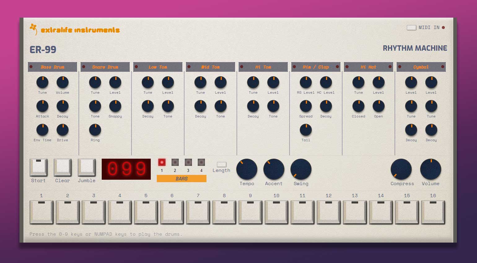 ER-99 is a web-based instrument 🎛️ based on a famous Japanese drum machine from the 1980s. It was built to celebrate 9/09 day 2022 🎉!         